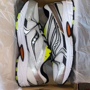 Saucony Silver and Black Athletic Sneakers